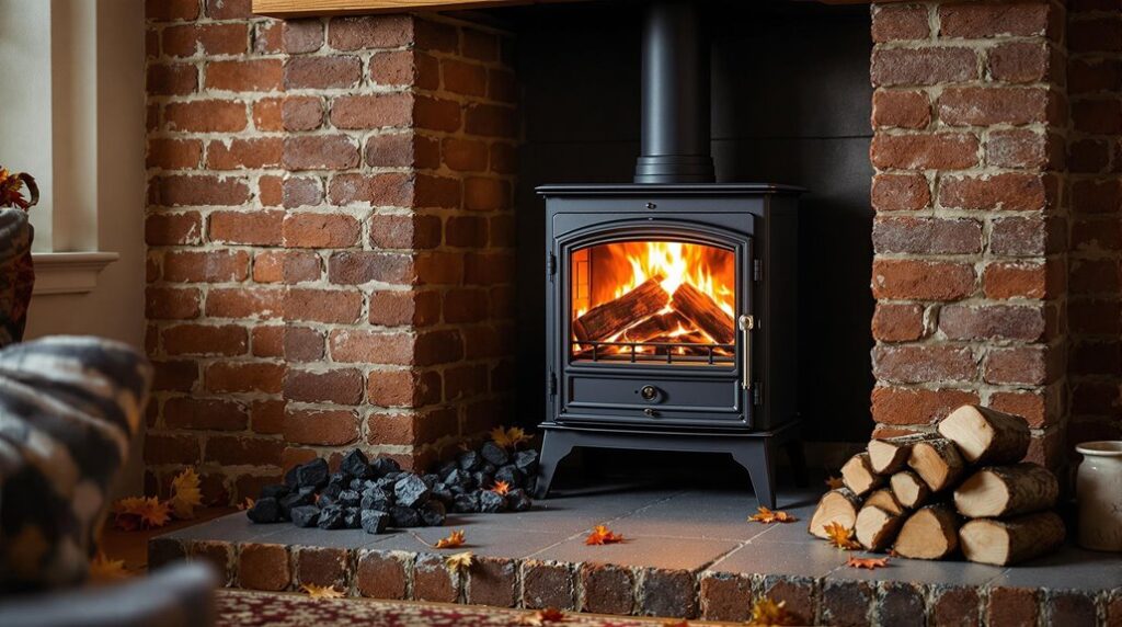 coal in log burner