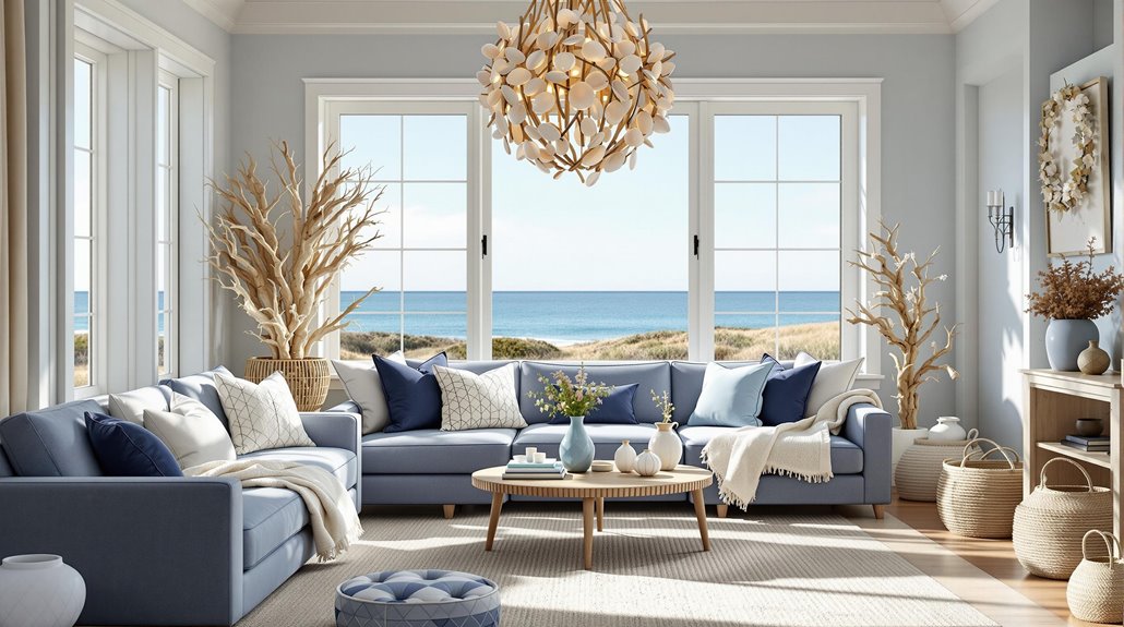coastal lighting with natural textures