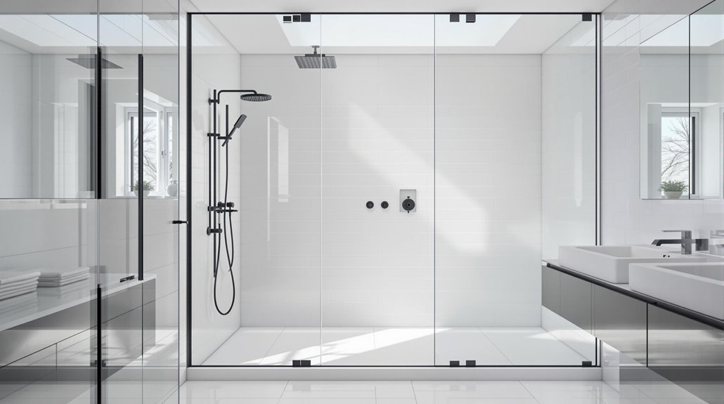 frameless glass shower enclosure