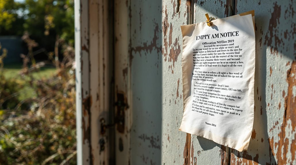 mandatory abandonment notice requirements