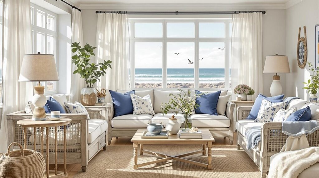 seaside inspired blue decor