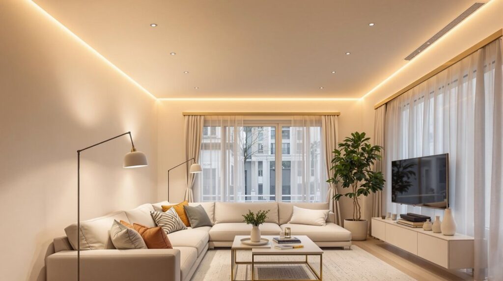 bright lighting for low ceilings