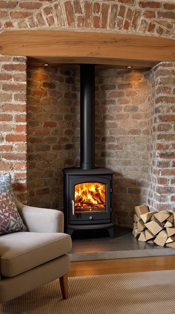 compact wood stove integration