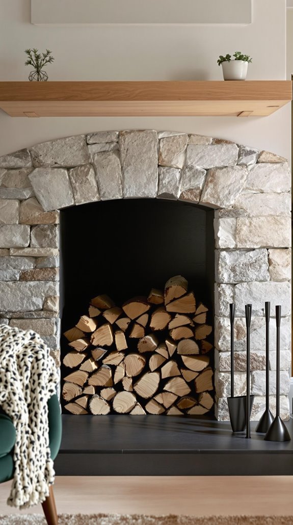 functional fireplace storage solutions