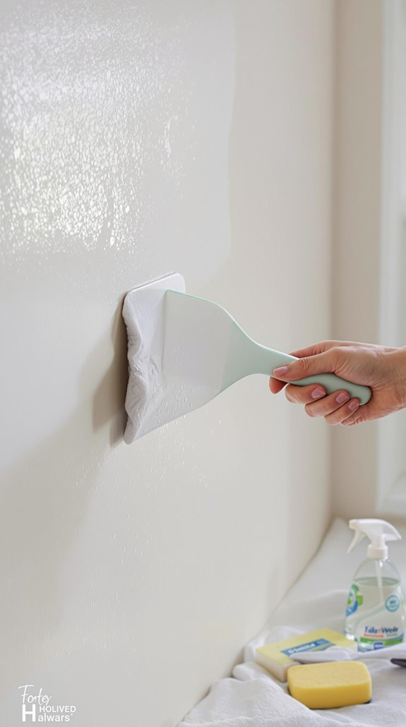 gentle scraping protects walls