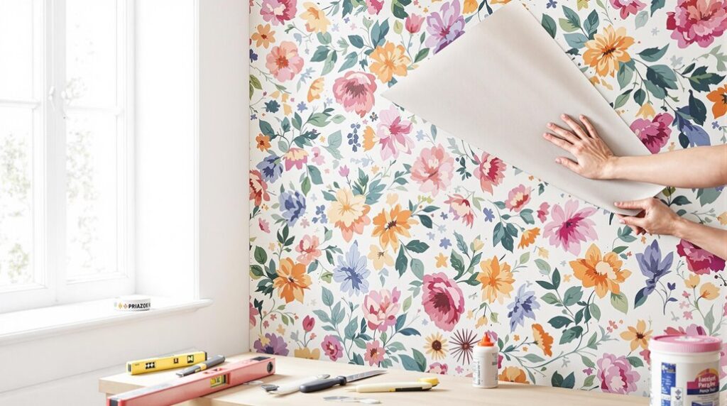 hang wallpaper feature wall