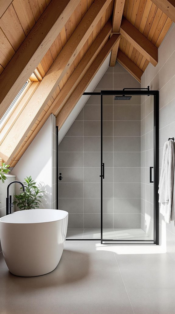 luxurious attic wet room