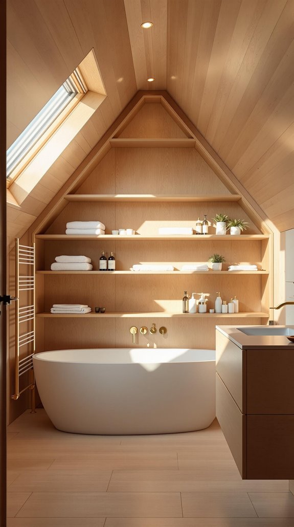 maximize attic bathroom storage