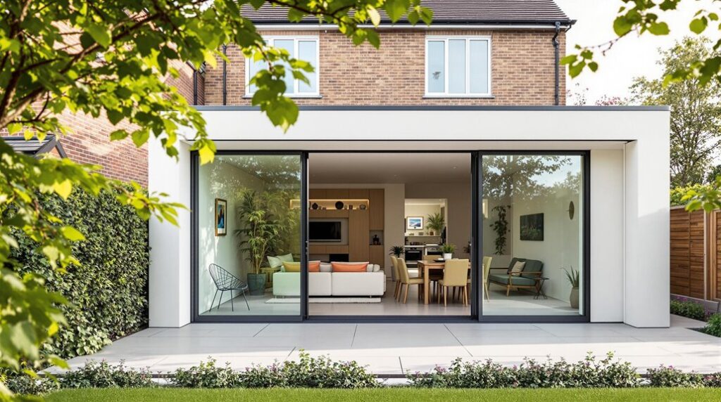 modern flat roof extension