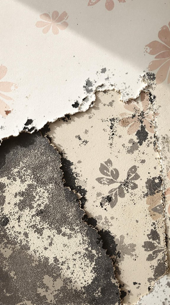 mold thrives behind wallpaper