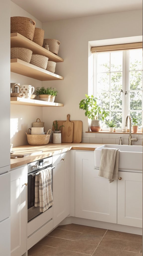 natural wood and lighting