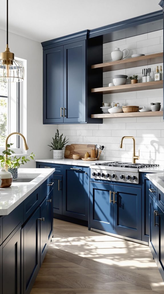navy blue kitchen trend