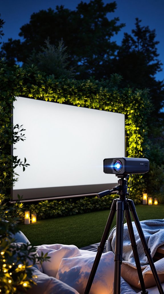 optimal projector setup outdoors