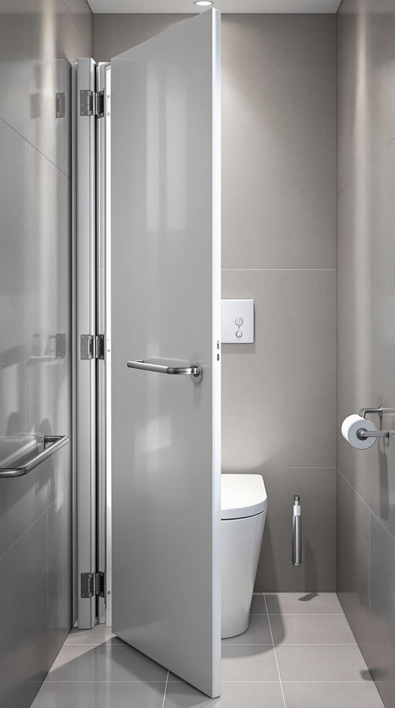 outward opening door safety features