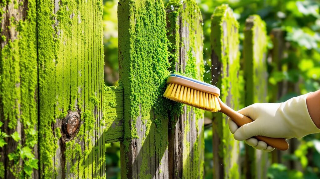 remove algae from fences
