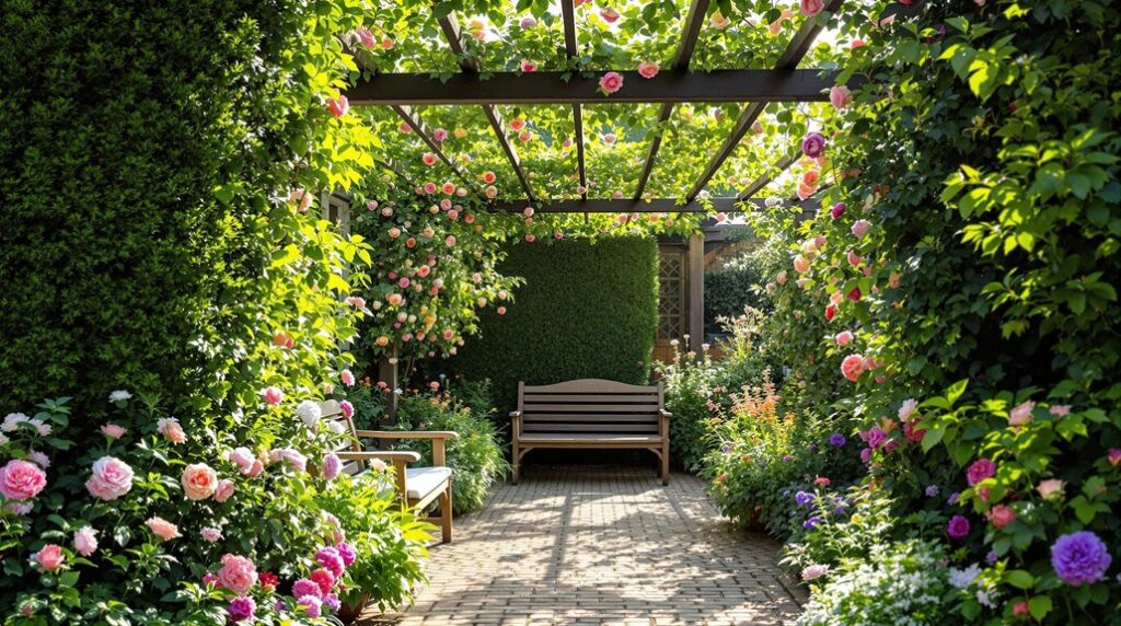 secluded front garden oasis