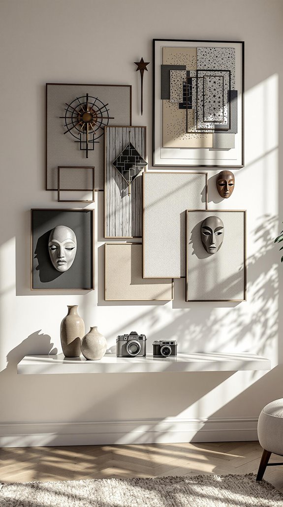 three dimensional gallery wall integration