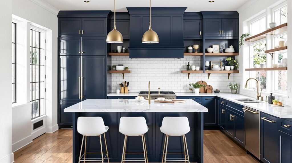 timeless navy and white design