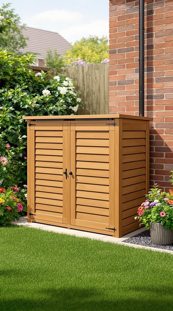 weather resistant wooden bin stores