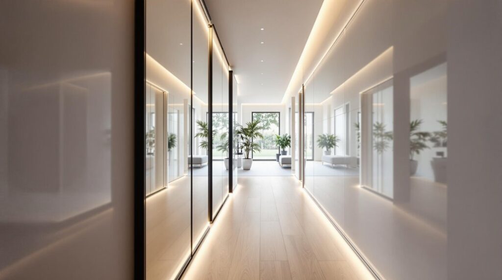 widen narrow hallway visually